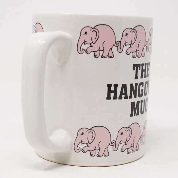 Vintage Hangover Mug Double Handle Pink Elephants Korea 1983 Chadwick Miller Gag - Picture 4 of 14